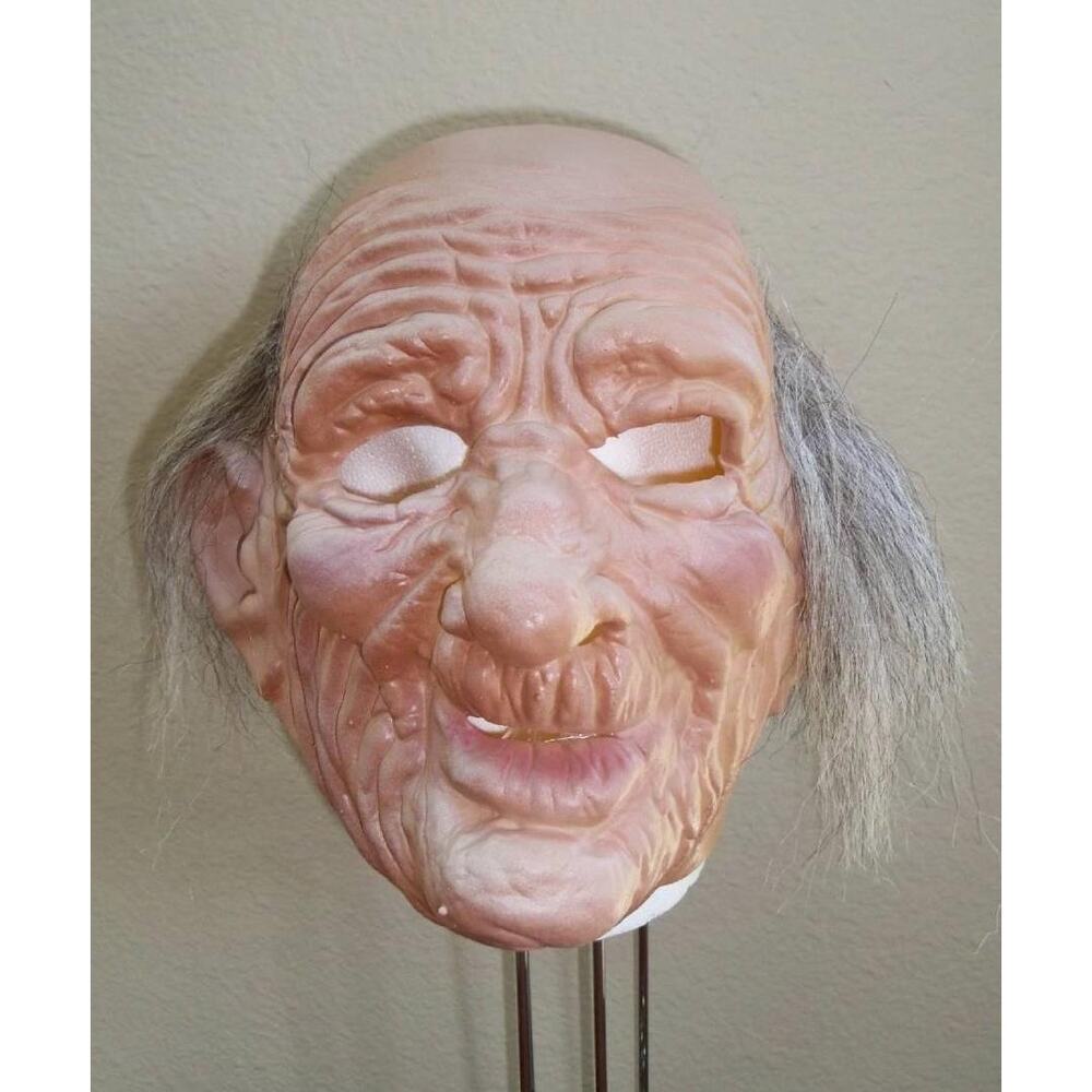 WRINKLED OLD MAN GRANDMPA  ¾ LATEX MASK COSTUME DRESS NEW